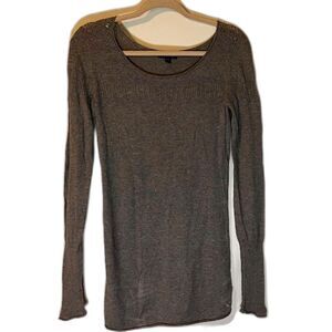 American Eagle Sweater M Gray Lghtwght Cotton Blend Lg Sleeve Preppy Casual